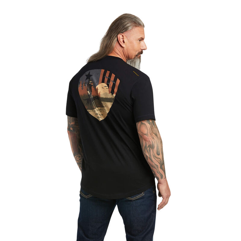 Ariat T-Shirts Herren - Rebar Workman Working Dog Schwarz ( PNRCA-5724 )